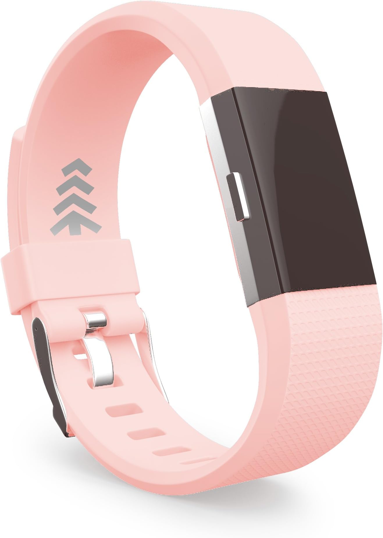Teak - Silicone Sport Replacement Wristband for Fitbit Charge 2 - Large Pink