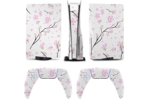 AoHanan Cherry Blossom Background 5 Skin Controller Accessories Cover Skins Anime Vinyl Cover Sticker Full Set for 5 Disc Edition