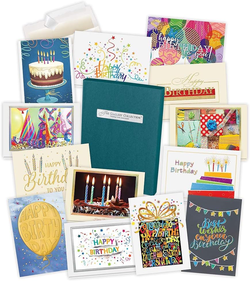 Birthday Cards Assortment Box (35 Greeting Cards) with