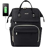 Laptop Backpack for Women Fashion Travel Bags Business Computer Purse Work Bag with USB Port, Black