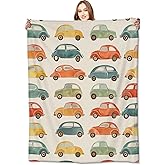VODRM Vintage Car Blanket Colorful Classic Cars Retro Throw Blankets,Birthday Gifts for Girls Boys,Lightweight Soft Fleece for Sofa Couch Bed Room Travel Decor 50x60in