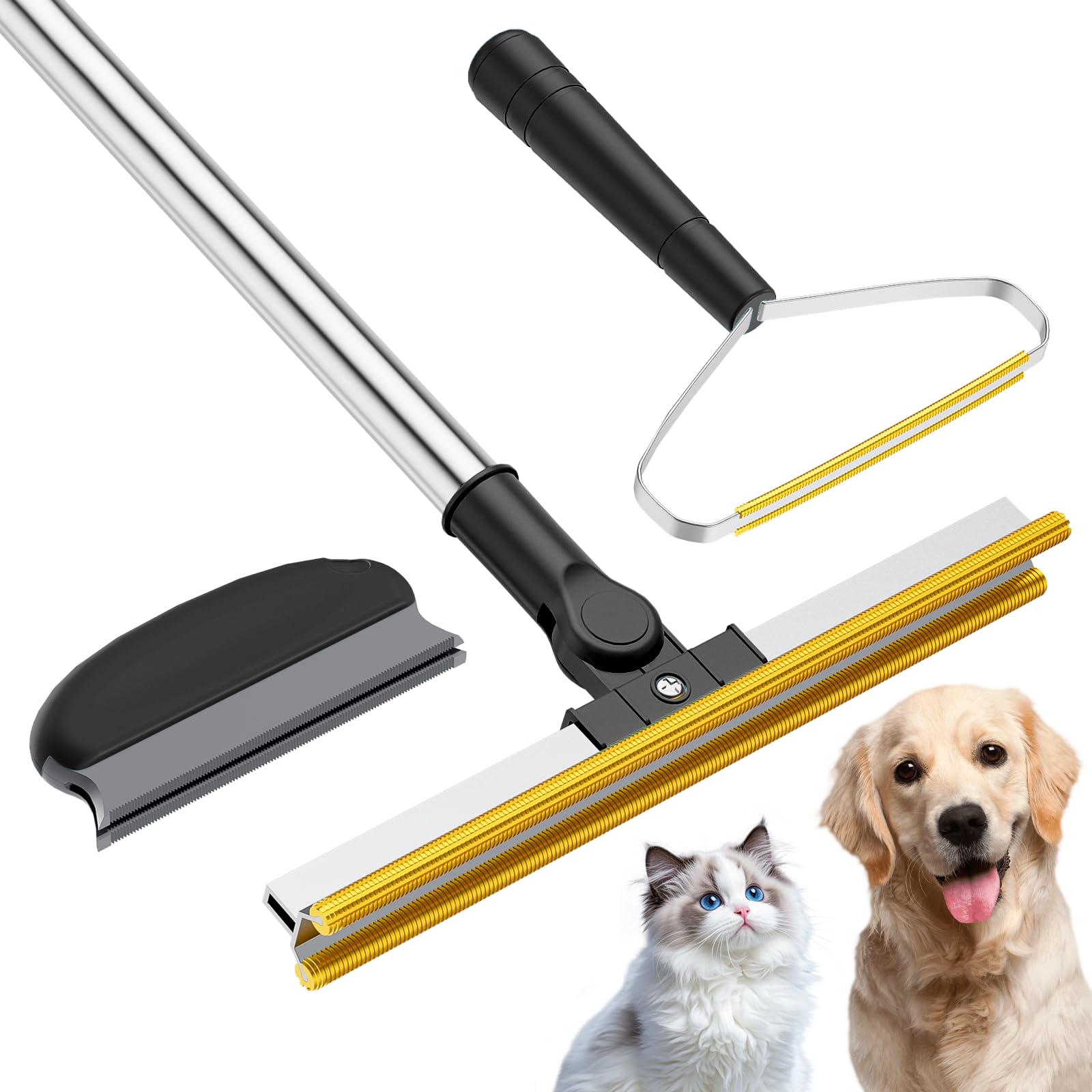 Bolfie 3 in 1 Carpet Rake for Pet Hair Removal, Tool Set of 3, 55