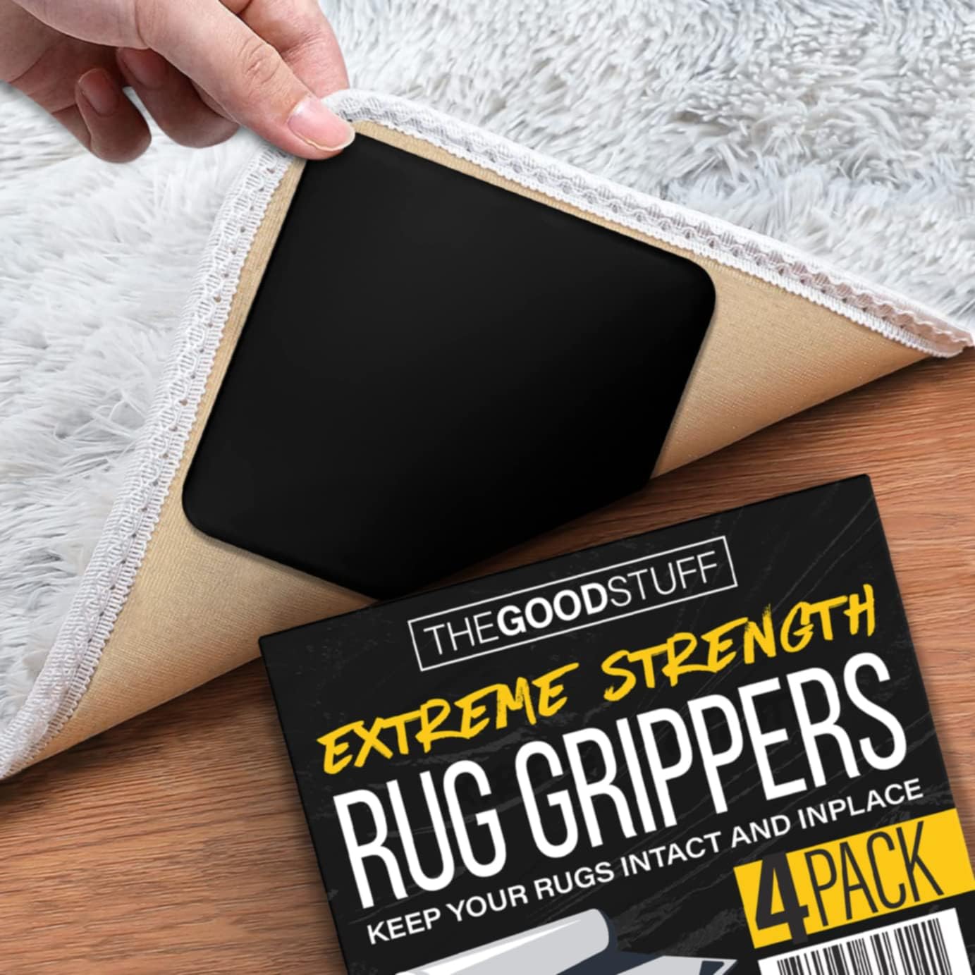 Rugs, Pads & Protectors - The Good Stuff Set of Four Rug Grippers - Stop Your Rugs from Slipping on Hard Wood or Laminate Flooring