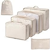 Oslynia 6 Pcs Packing Cubes, Waterproof Compression Packing Cubes, Quality Suitcase Organizer Bags, Travel Organizer Cube for