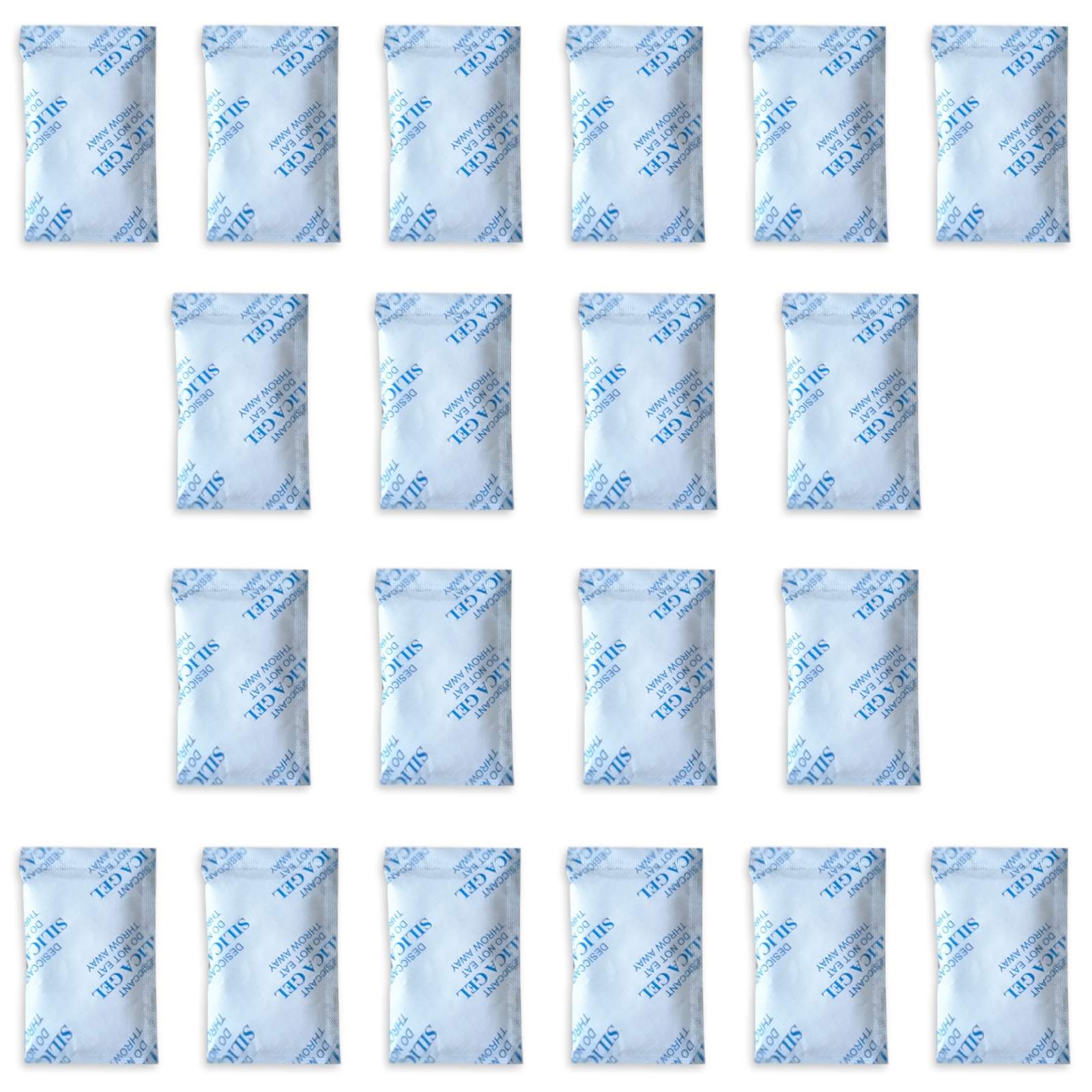 E-Cron 20 x 10 gr Silica Gel Tyvek Packets. Pure, Safe and Reusable Silica Gel Sachets Desiccant. Renewable Dehumidifier Pouches - Absorb Moisture.