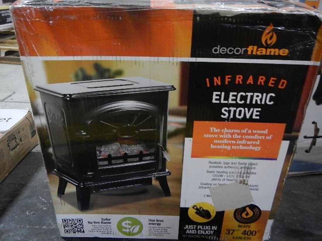 Decorflame Infrared Electric Stove Heater Black 1350W 4500 BTU QCIH412GBKP Amazon.ca Home