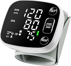 Oklar Blood Pressure Monitors for Home Use Rechargeable Wrist Digital BP Machine Cuff with LED Backlit Display, Voice Broadca
