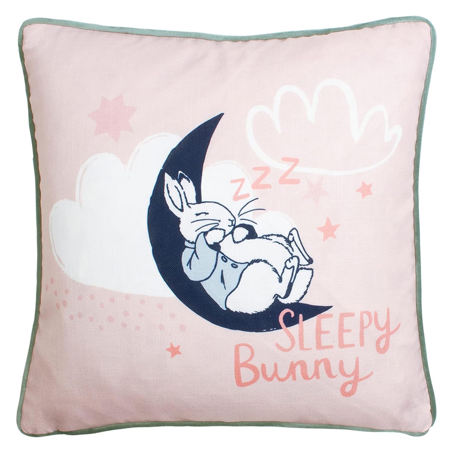 Peter Rabbit PRSHEAD/CC5/PNK Sleepy Head Cushion Cover, Pink, 43cm Length, 43cm Width