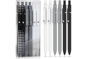 Wyngee 6 Pack Gel Ink Pens, Fine Point 0.5mm Black Ink Pens with Smooth Writing and Comfortable Grip,Office School and Home S