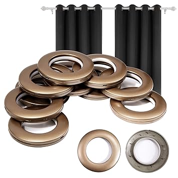 Brown Surepromise 10x Round Shape Plastic Curtain Eyelet Ring 40mm