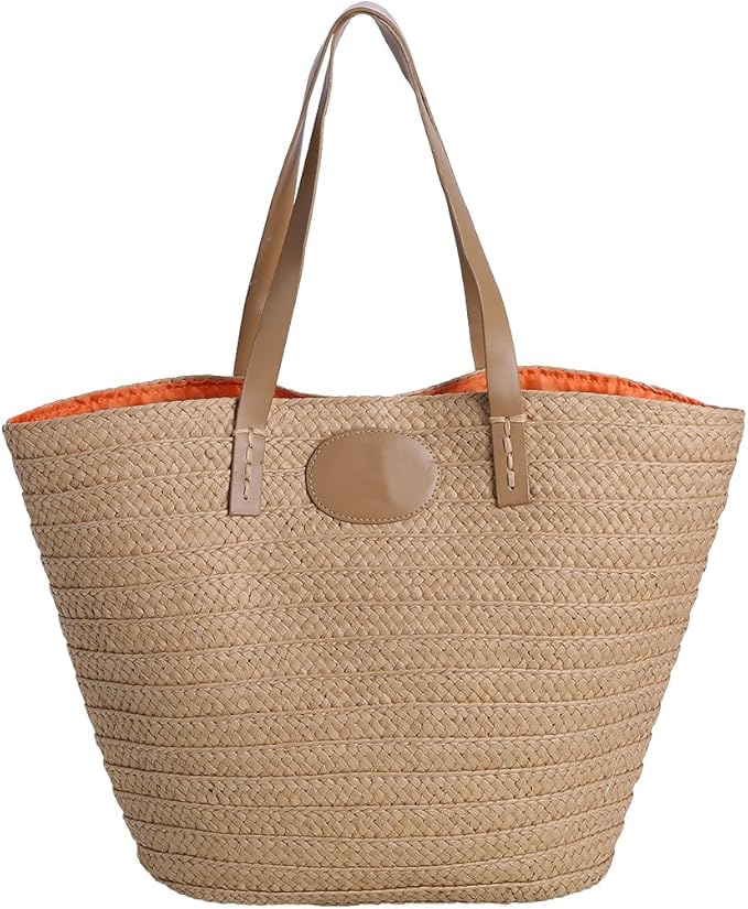 Summer Straw Beach Bag Shoulder Bag for Women Reusable