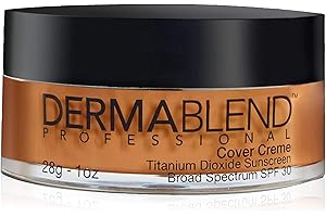 Dermablend Cover Crème Full Coverage Foundation Makeup, Hydrating Cream Concealer for Dark Circles and Blemishes, Maximum Coverage with Mineral Sunscreen SPF 30, 1 OZ