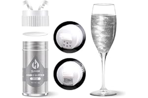 HERBEKLAB Silver Edible Glitter – 6g Luster Dust Drink Glitter, Food Grade Shimmer Powder for Cocktails, Cakes, Beverages, Chocolate & Candy