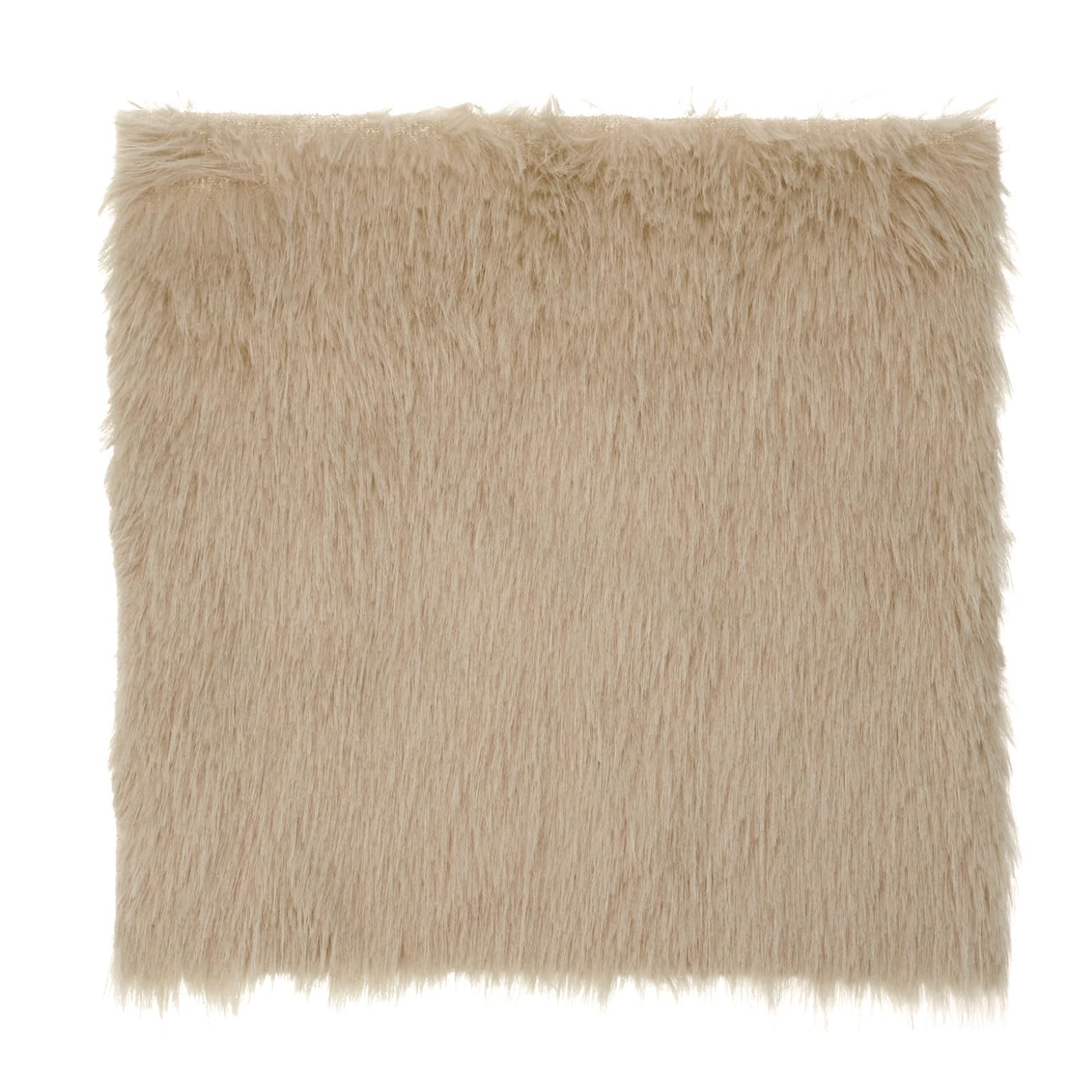 DMiotech 14"x14" Light Brown Faux Fur Square Fabric, Fluffy Faux Fur for Crafts, Gnomes, Animal Costumes, Cushions