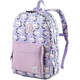 VASCHY Kids Backpack for Girls, Cute Cats Lightweight Backpack for Toddlers Daycare Preschool Little Girls Lavander