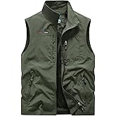 ROAMUNCH Lightweight Outdoor Vest Jacket for Men, Windbreaker for Golf, Safari, Travel, Fishing, Hiking