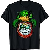St Patricks Day Leprechaun Irish Sugar Skull T-Shirt