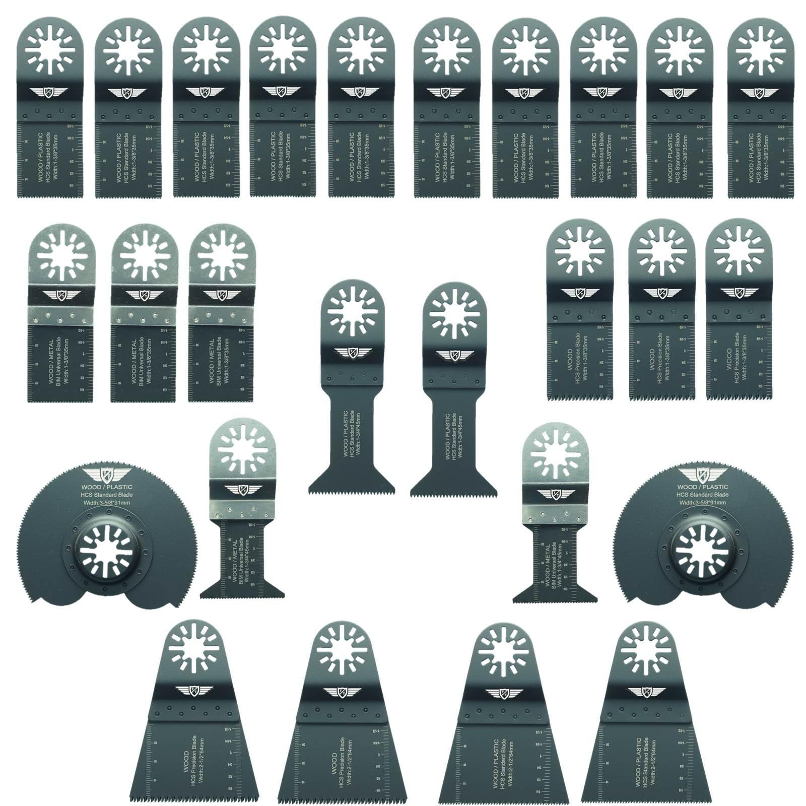 26 x TopsTools UNKA26A Mix Blades Compatible with Bosch Fein (Non-StarLock) Makita Milwaukee Einhell Ergotools Hitachi Parkside Ryobi Worx Workzone Multi tool Accessories