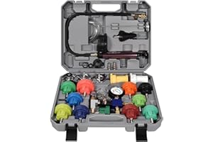 VTG VOGTEN 25PCS Coolant Pressure Tester & Vacuum Refill Kit,Radiator Pump Pressure Tester Kit for Automotive Cooling System Water Tank Leakage Detection