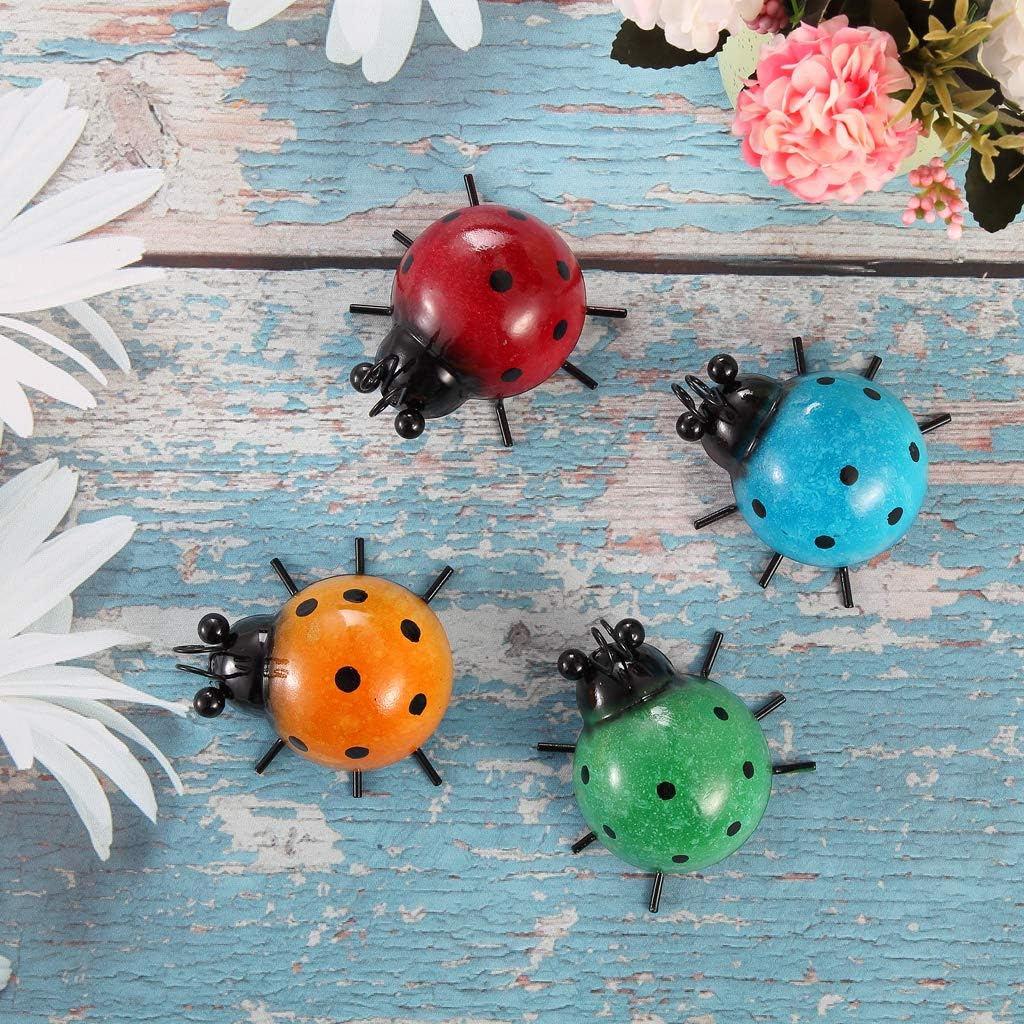 Skelang 4 Pcs Ladybug Wall Decor, 3D Ladybird Wall Art, Animal Wall
