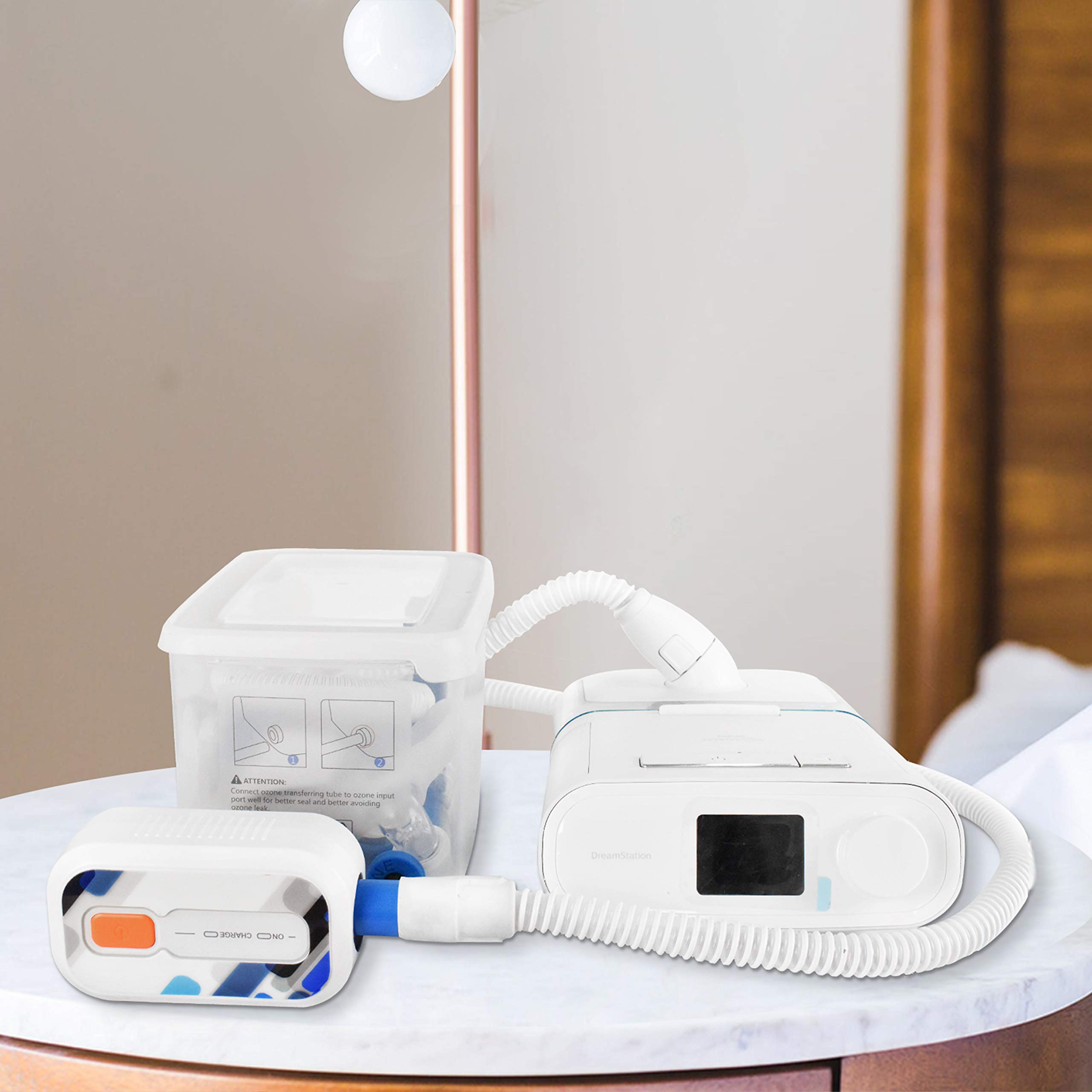 CPAP Cleaner and Sanitizer Bundle with Super Big Sanitizing Box(2.85L), Cleaning and Sanitizing Machine for Regular/Heated Hose, Machine & Mask, Portable Cleaner and Sanitizer Accessories Supplies