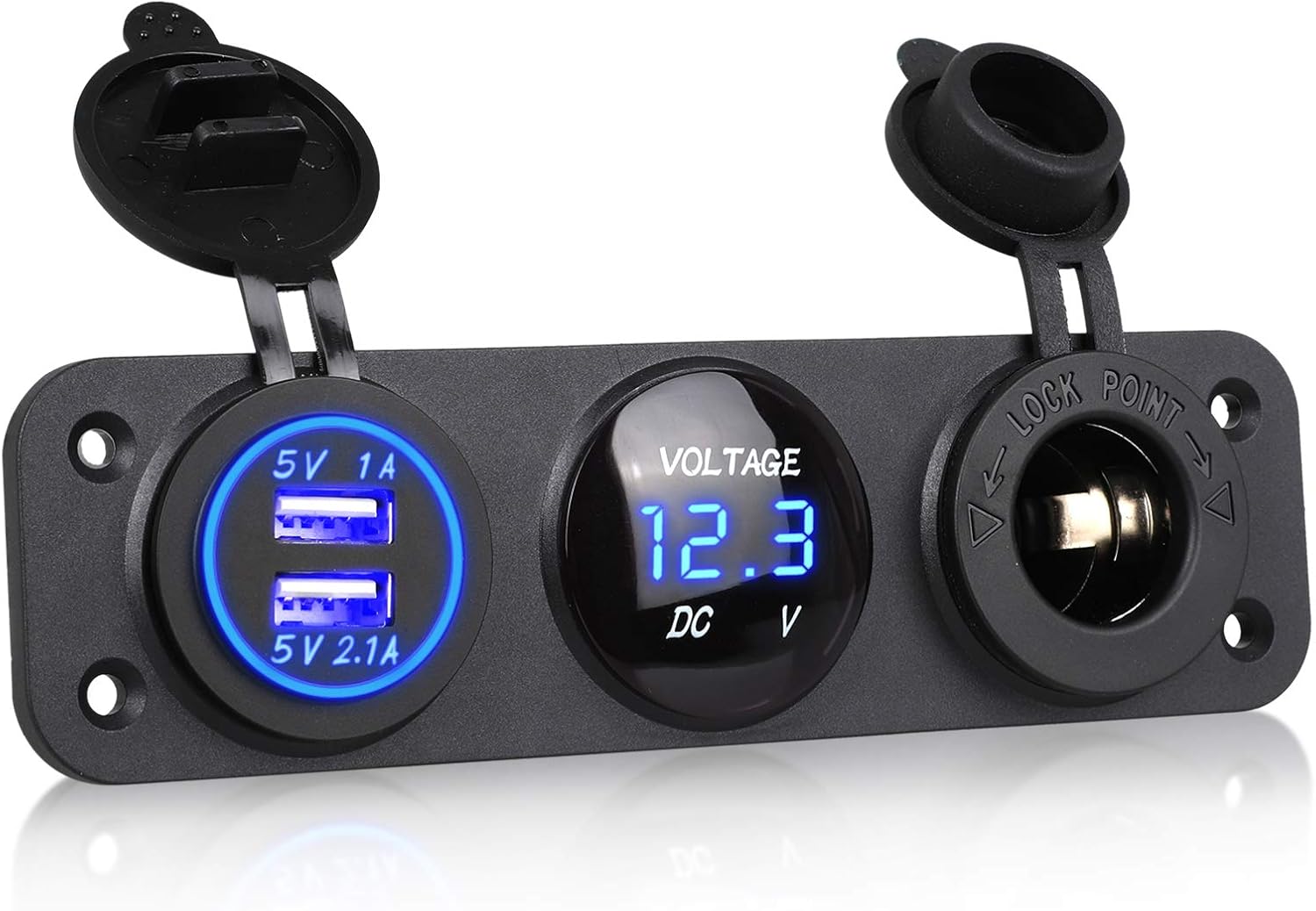 EEEKit Car Charger Socket Panel, 12V Dual USB Power Amazon.co.uk Electronics
