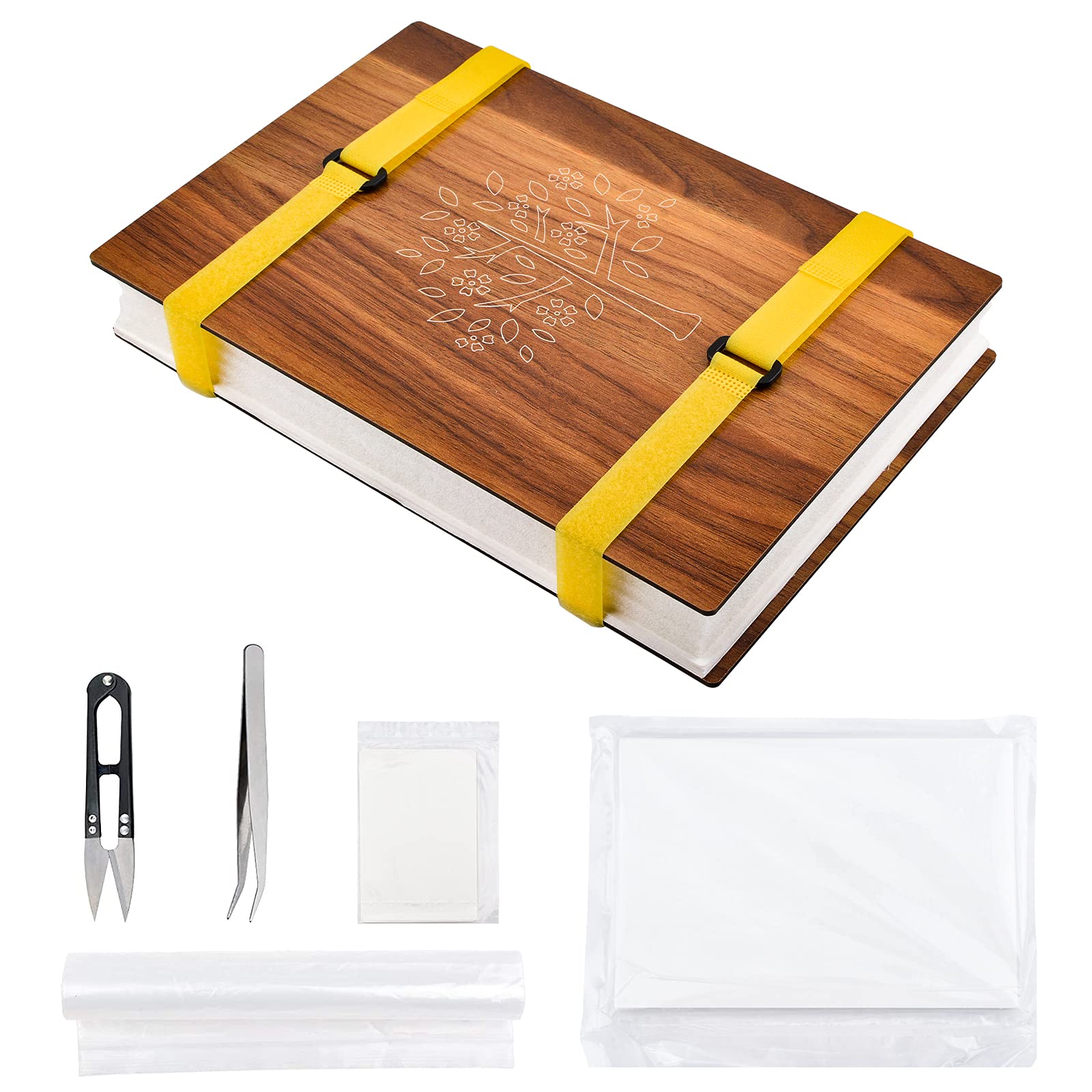 WANDIC Large Flower Press Kit, Wooden Art Kit Plant Press Book Flower Press Leaves Press Kit for DIY Art Handicrafts Specimens Outdoor Learning