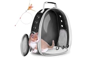 SSAWCASA Cat Backpack Carrier, Pet Bubble Backpacks Airline Approved, Clear Space Capsule Pet Travel Carrying Bag Bookbag for Small Medium Cat Dog Puppy Kitten Bunny Bird with Hiking Walking Outdoor Use