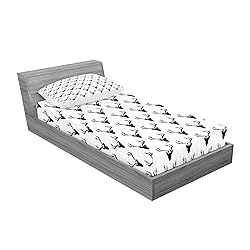 Lunarable Deer Fitted Sheet & Pillow Sham