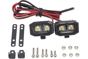DKKY DKKY RACING DKKY RC Bumper Light 2 Dual LED Light w/Controller 5050 Square Spotlight for 1/10 RC Crawler Axial SCX10 90046 TRX4 Wraith RR10 MST Redcat (Without Control)