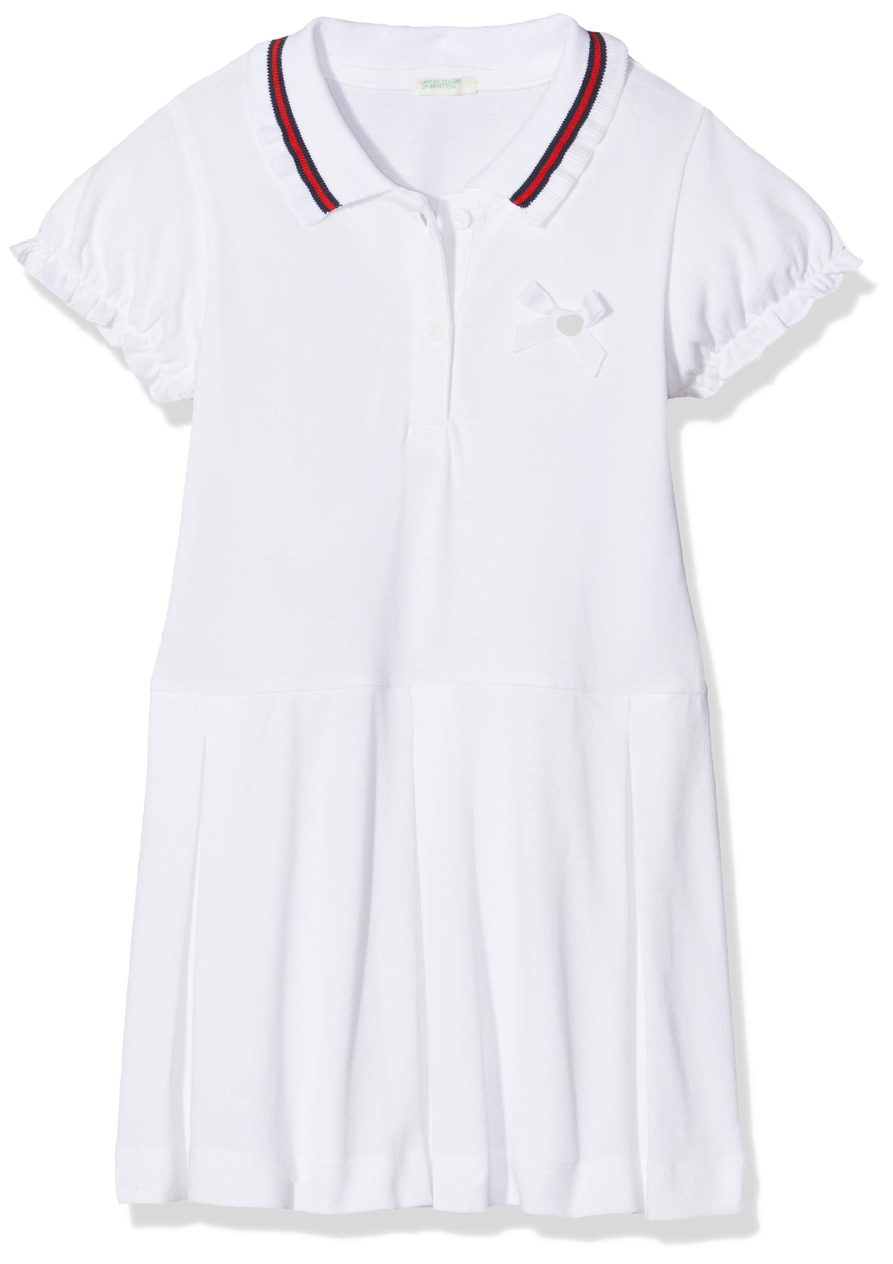 United Colors of Benetton Baby Girl's Dress, White (Bianco 101), 56
