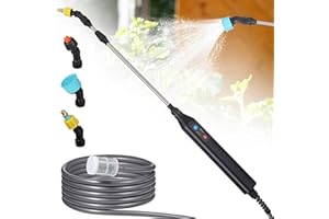 RYSCAM Electric Sprayer Wand, Universal Rechargeable Sprayer Wand Replacement with 26.8ft Hose, Stainless Steel Sprayer Parts, Spray Wands for Garden Hose, 3 Gears