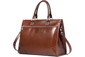 CLUCI Leather Briefcase for Women 15.6 Inch Laptop Business Computer Ladies Work Handbag