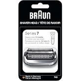 Braun Series 7 Electric Shaver Replacement Head, Easily Attach Your Shaver Head for a Shave as efficient as Day one, Compatible with New Generation Series 7 Shavers, 74S, Silver