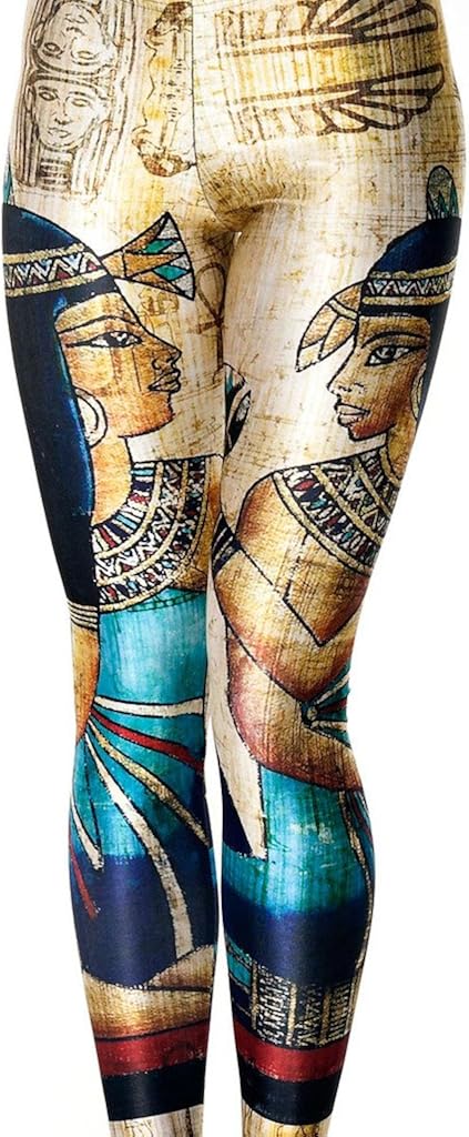 Sister Amy Women's High Waist Skull Printted Ankle Elastic Tights Legging