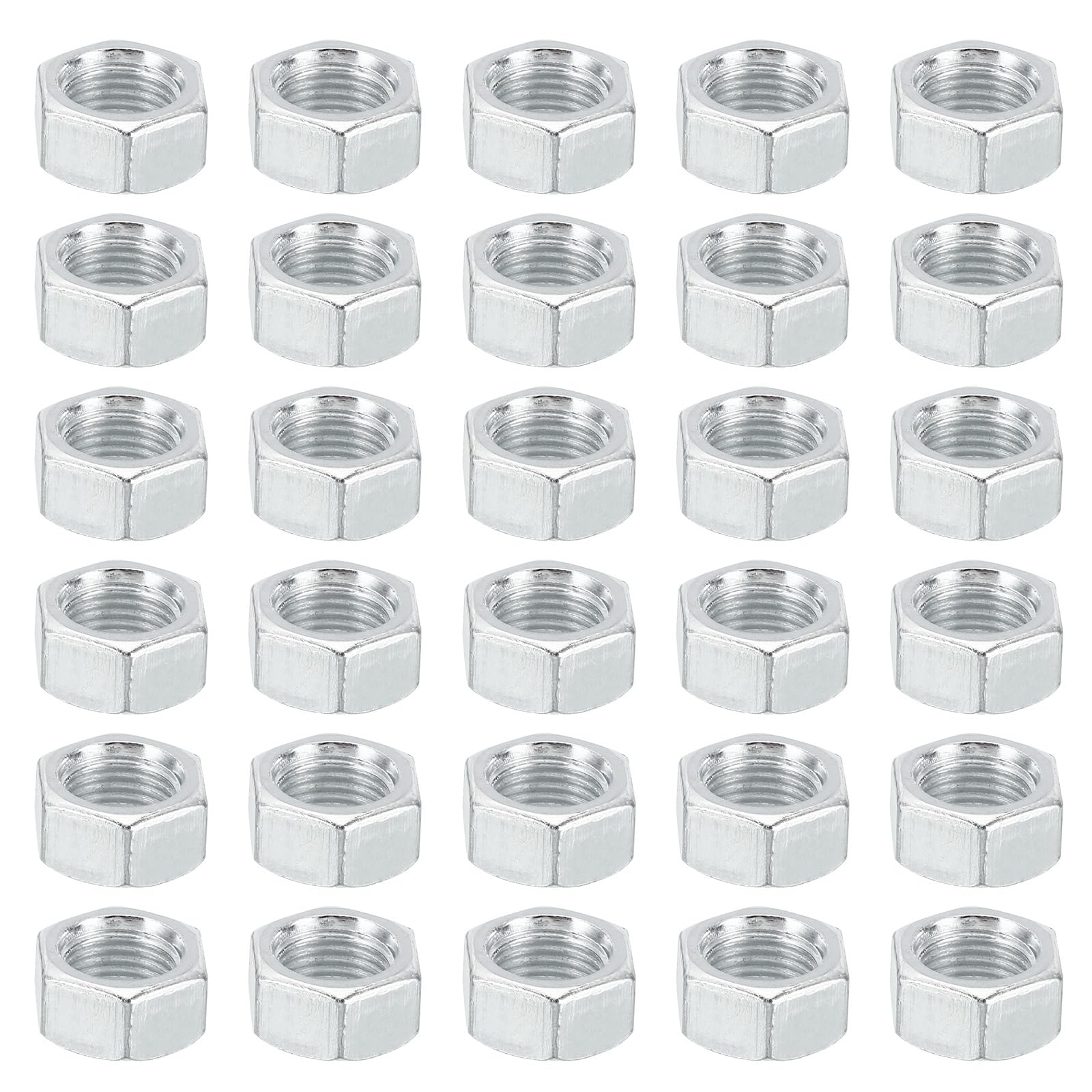 PATIKIL M10x1.0 Steel Hex Nuts, 60 Pack Metric Thread Zinc Plated Finished Hardware Nuts Screw Bolt Fasteners for Lamps Machinery Repair 7mm Height