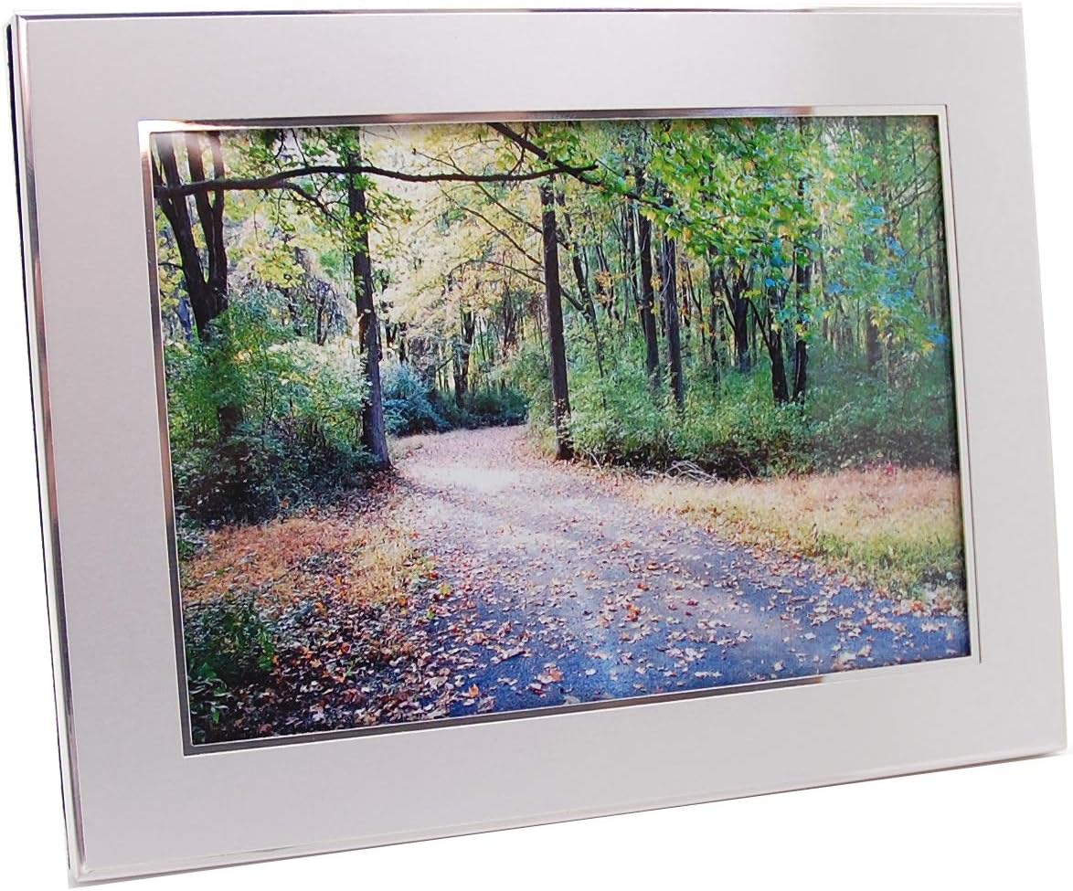NewfavorsPersonalized 5x7 Metal Photo Frame with Custom Text Engraving