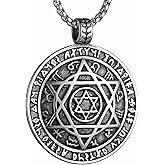 STWTR Red Eye Amulet Seal Solomon Hexagonal Star Twelve Constellation Pendant Blue Eye Stainless Steel Necklace