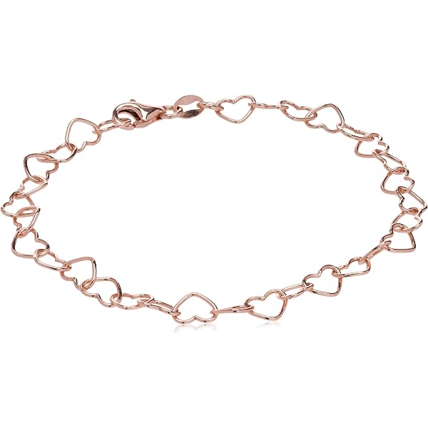 thumbnail image 2 of Women's Gold Plated Stainless Steel Bracelet – 8-Inch Cable Chain With Heart Charm, Adjustable 6-8 Inches 2 of 5