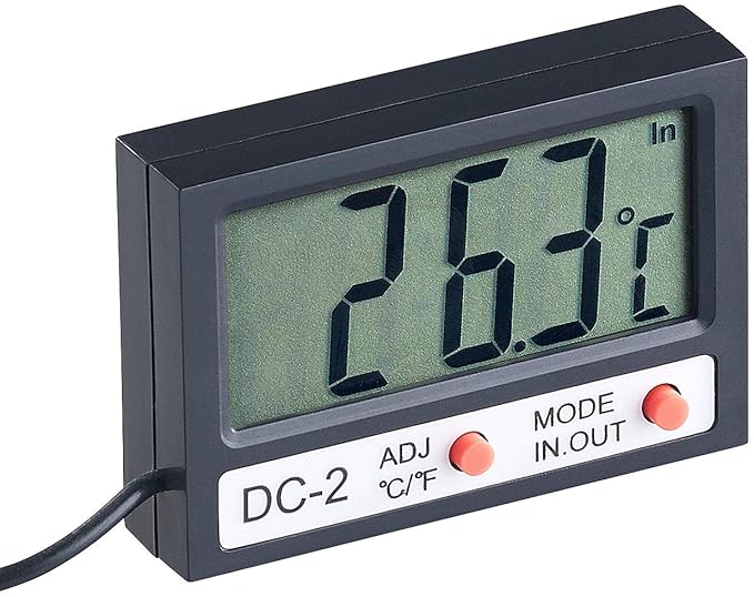 infactory Aquariumuhr: Digitales Aquarium-Thermometer mit Uhrzeit und LCD-Display, 1 m Kabel (Aquarienthermometer)