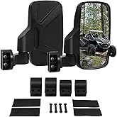 UTV Side Mirrors with 1.65" to 2" Roll Cage Bar, 360° Rotate Adjustable Rearview Mirror, Side by Side Mirrors for Polaris RZR