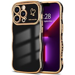 Hython for iPhone 13 Pro Case Cute Curly Wave Frame