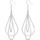 MILLA Teardrop Earrings - Designer Silver Statement Earrings or Gold Dangle Earrings for Women Trendy Upscale Dangly Earrings