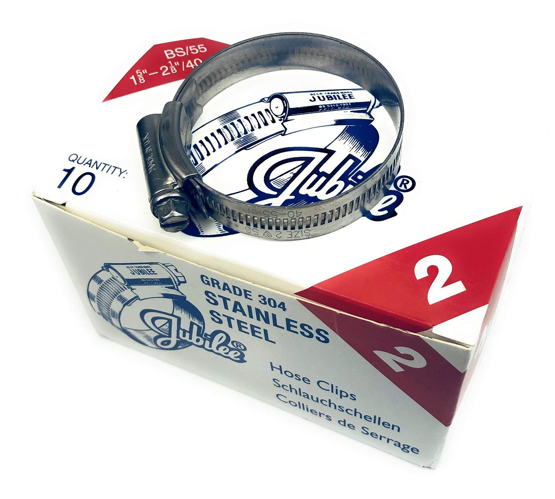 Best Price Square Jubilee® Stainless Steel SS304 Hose Clamp 40-55mm x 10