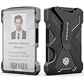 Oaridey Men's Ultra-Thin Aluminum Wallet with RFID Blocking, Black, 15 Card Slots