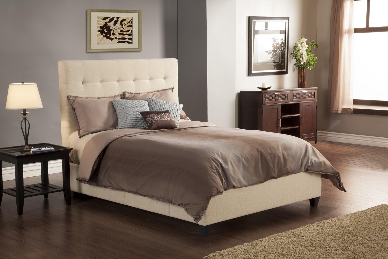 Seahawk Designs Manhattan Platform Queen Storage Bed with 4 Drawers in Wheat
