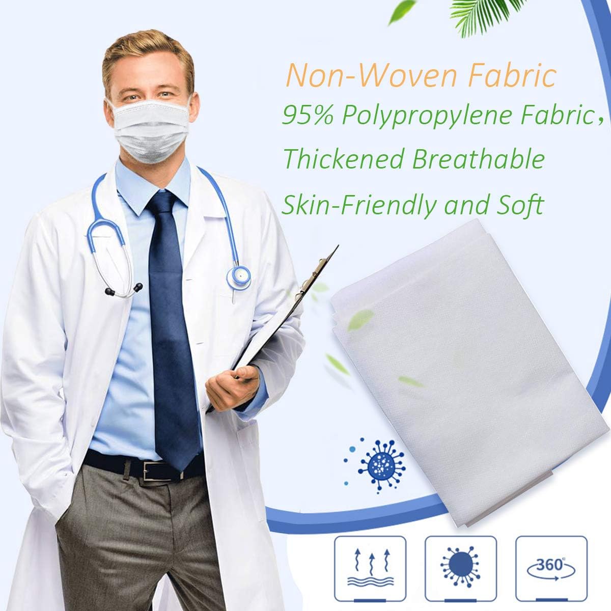 Disposable SkinFriendly NonWoven Fabric Cloth 95 Polypropylene