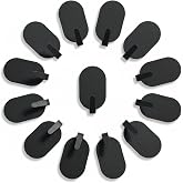 12 Pcs Adhesive Wall Hooks for Hanging, Minimalist Oval No-Drill Metal Hook | Black Small Organizers for Keys, Towels, Coats, Bags &amp; Daily Essentials | Sturdy Self-Adhesive Hook for Dorm, Home &amp; Office