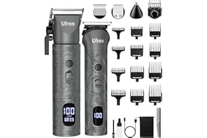 Ufree Beard Trimmer for Men Professional with Hair Clippers, Barber Clippers and Trimmers Set, Electric Razor Shavers for Men, Cordless Mens Grooming Kit for Nose, Ear, Face, Hair, Gifts