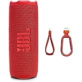 JBL Flip 7 - Portable Waterproof and Drop-Proof Speaker, Bold Pro Sound with AI Sound Boost, 16Hrs of Playtime, and PushLock System with Interchangeable Accessories (Red) (Renewed)